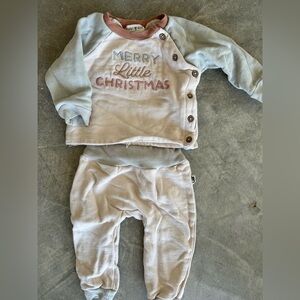 Kids Merry Little Christmas Matching Set - Cream and Pink